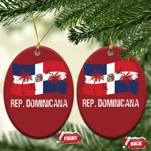 Dominican Republic Flag Christmas Ornament Island Pride Caribbean Heritage TS10 Oval Red Print Your Wear