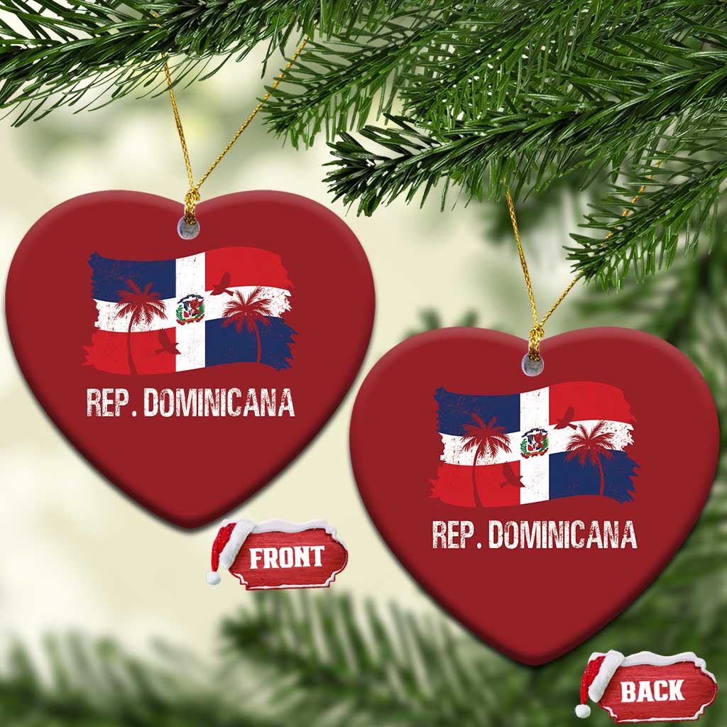 Dominican Republic Flag Christmas Ornament Island Pride Caribbean Heritage TS10 Heart Red Print Your Wear