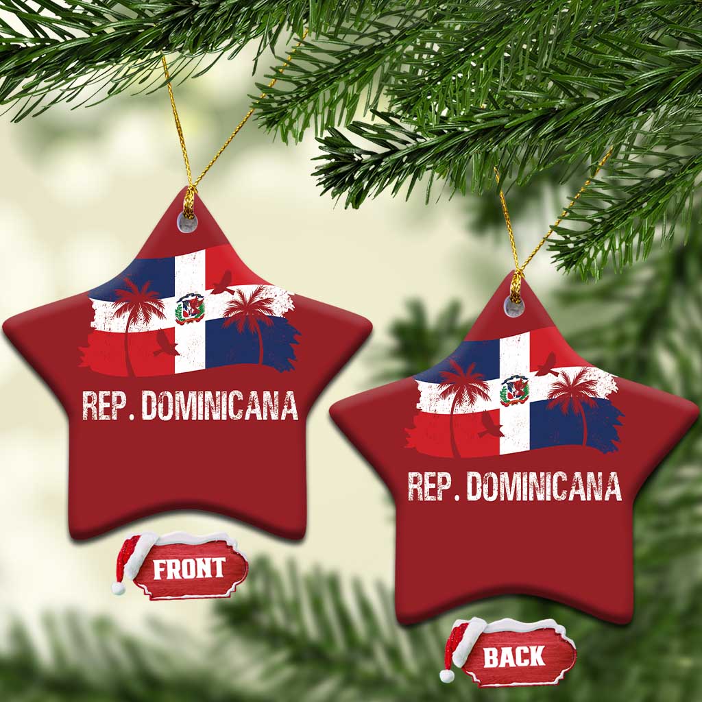 Dominican Republic Flag Christmas Ornament Island Pride Caribbean Heritage TS10 Star Red Print Your Wear