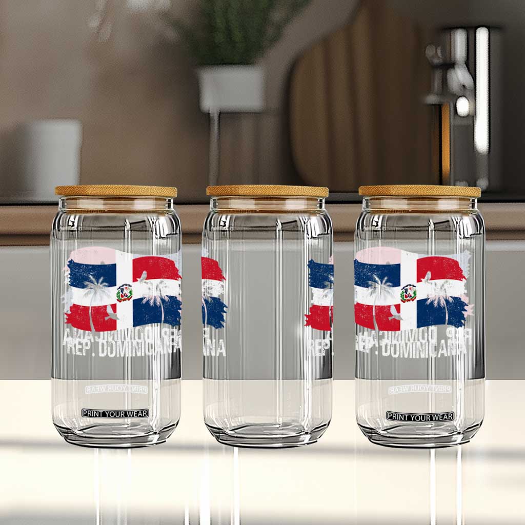 Dominican Republic Flag Glass Can Island Pride Caribbean Heritage TS10 Print Your Wear