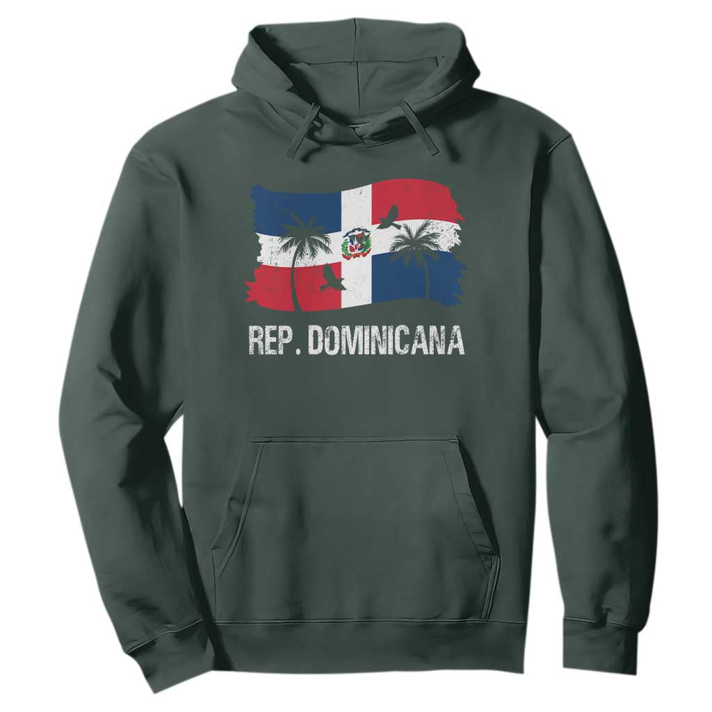 Dominican Republic Flag Hoodie Island Pride Caribbean Heritage TS10 Dark Forest Green Print Your Wear
