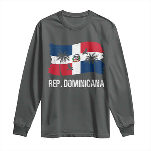 Dominican Republic Flag Long Sleeve Shirt Island Pride Caribbean Heritage TS10 Dark Heather Print Your Wear