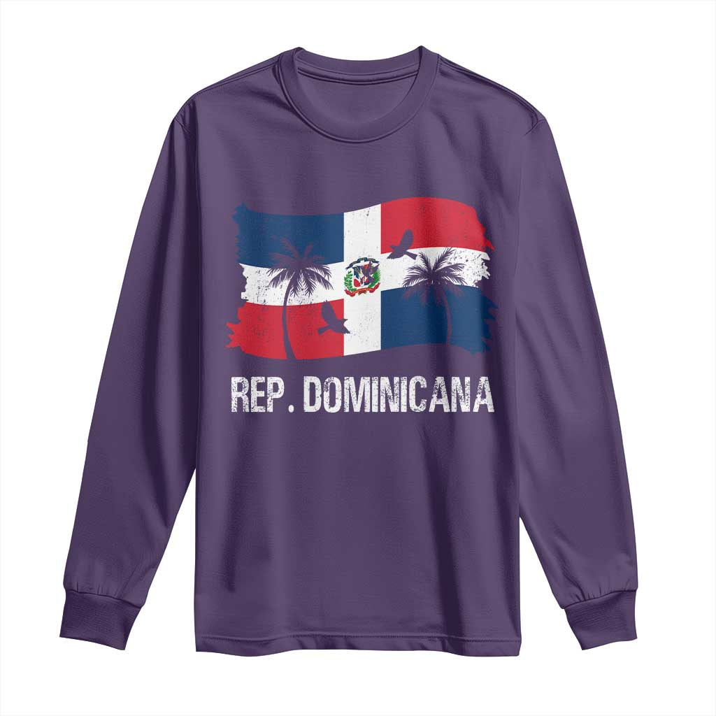 Dominican Republic Flag Long Sleeve Shirt Island Pride Caribbean Heritage TS10 Purple Print Your Wear