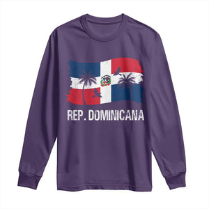 Dominican Republic Flag Long Sleeve Shirt Island Pride Caribbean Heritage TS10 Purple Print Your Wear