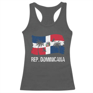 Dominican Republic Flag Racerback Tank Top Island Pride Caribbean Heritage TS10 Dark Heather Print Your Wear