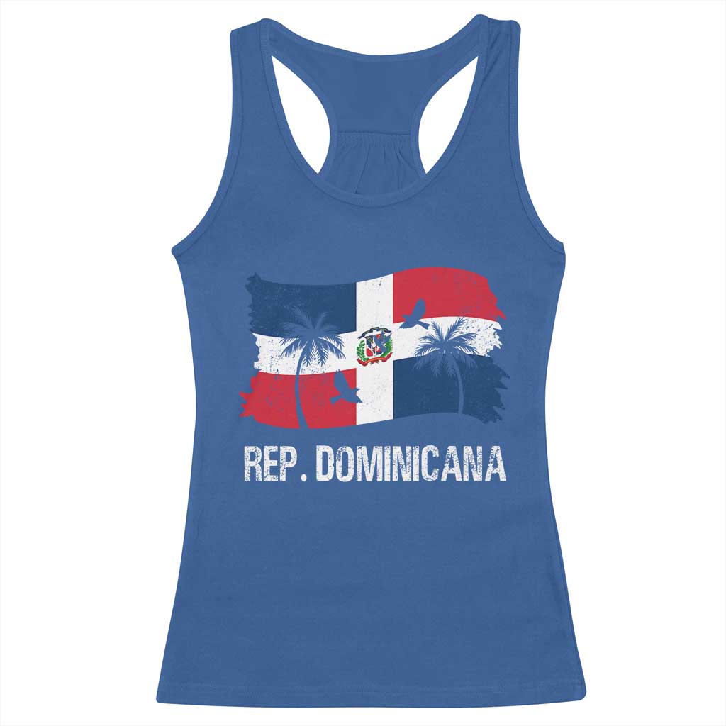 Dominican Republic Flag Racerback Tank Top Island Pride Caribbean Heritage TS10 Royal Blue Print Your Wear