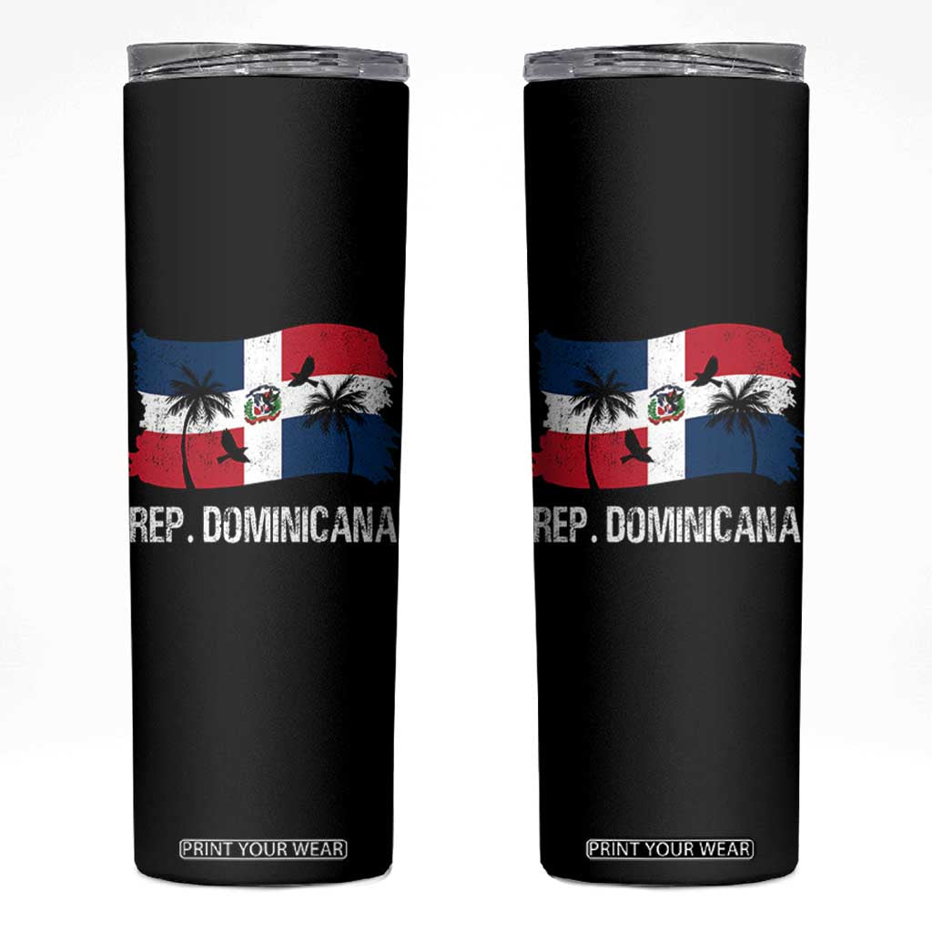 Dominican Republic Flag Skinny Tumbler Island Pride Caribbean Heritage TS10 Black Print Your Wear