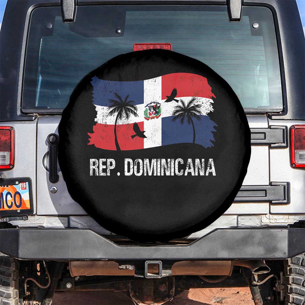 Dominican Republic Flag Spare Tire Cover Island Pride Caribbean Heritage TS10 No hole Black Print Your Wear