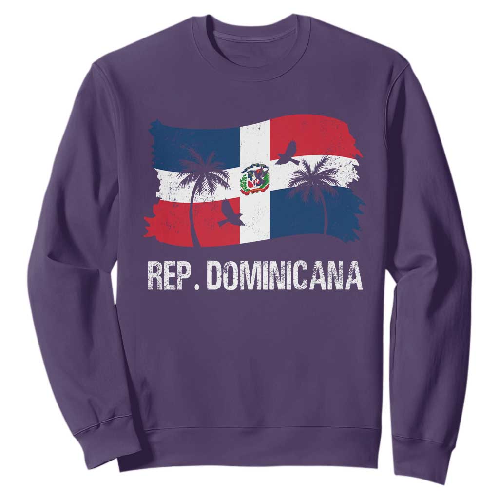 Dominican Republic Flag Sweatshirt Island Pride Caribbean Heritage TS10 Purple Print Your Wear