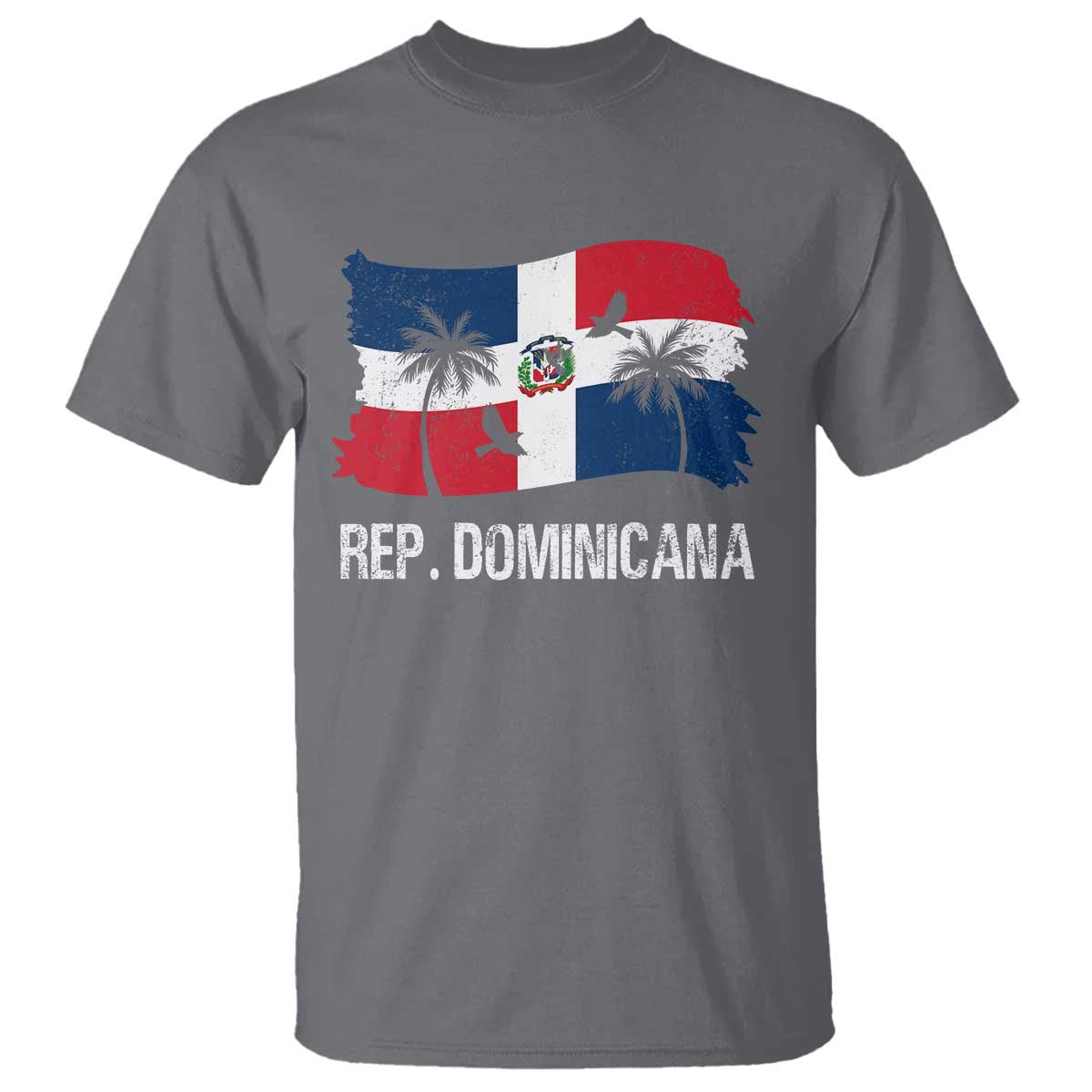 Dominican Republic Flag T Shirt Island Pride Caribbean Heritage TS10 Charcoal Print Your Wear