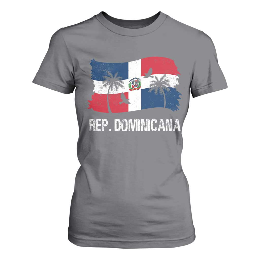 Dominican Republic Flag T Shirt For Women Island Pride Caribbean Heritage TS10 Charcoal Print Your Wear
