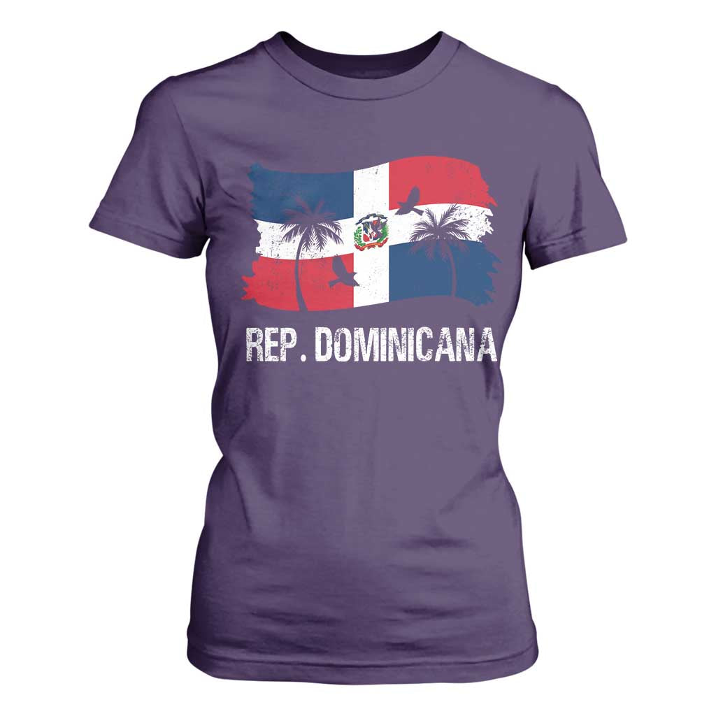 Dominican Republic Flag T Shirt For Women Island Pride Caribbean Heritage TS10 Purple Print Your Wear