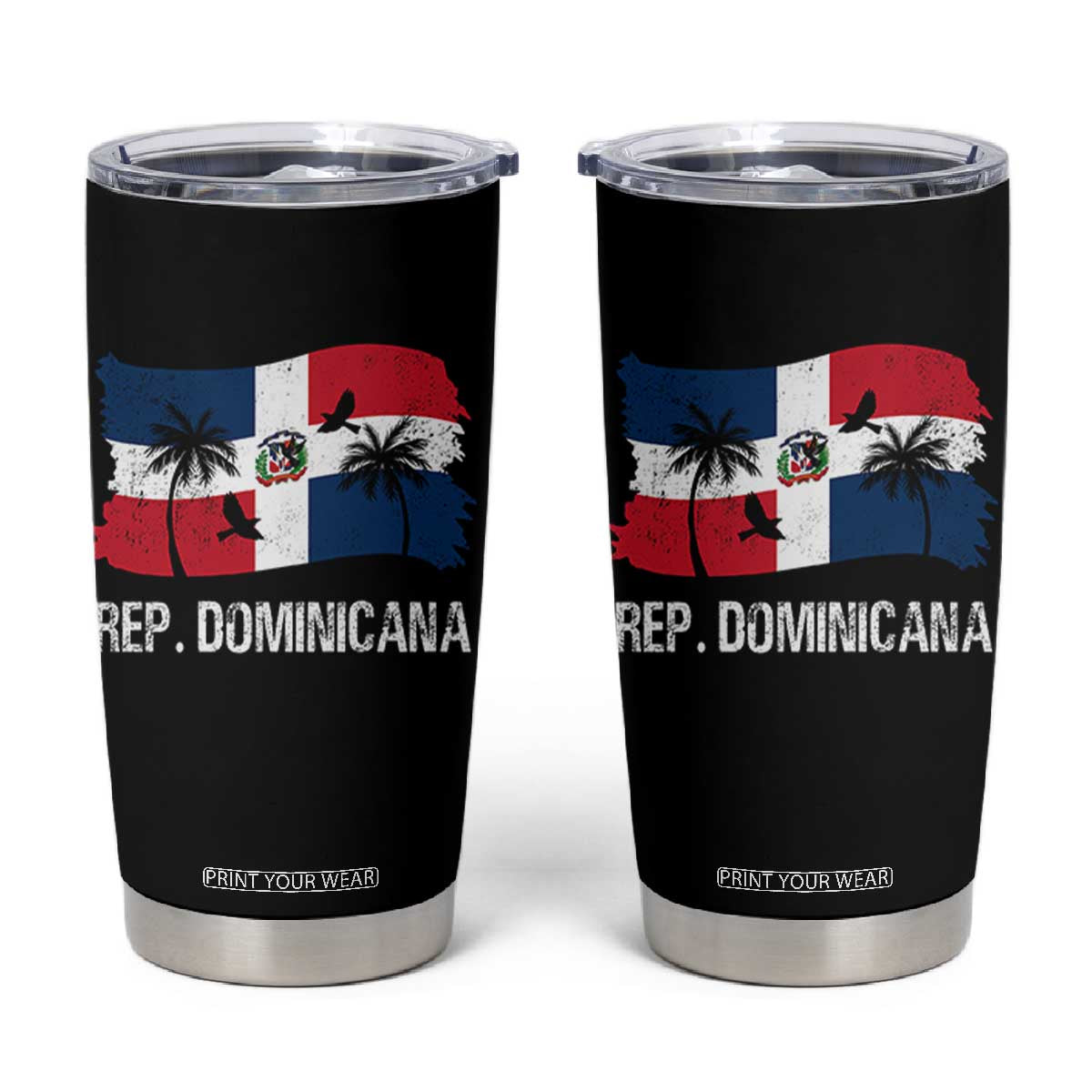 Dominican Republic Flag Tumbler Cup Island Pride Caribbean Heritage TS10 Black Print Your Wear