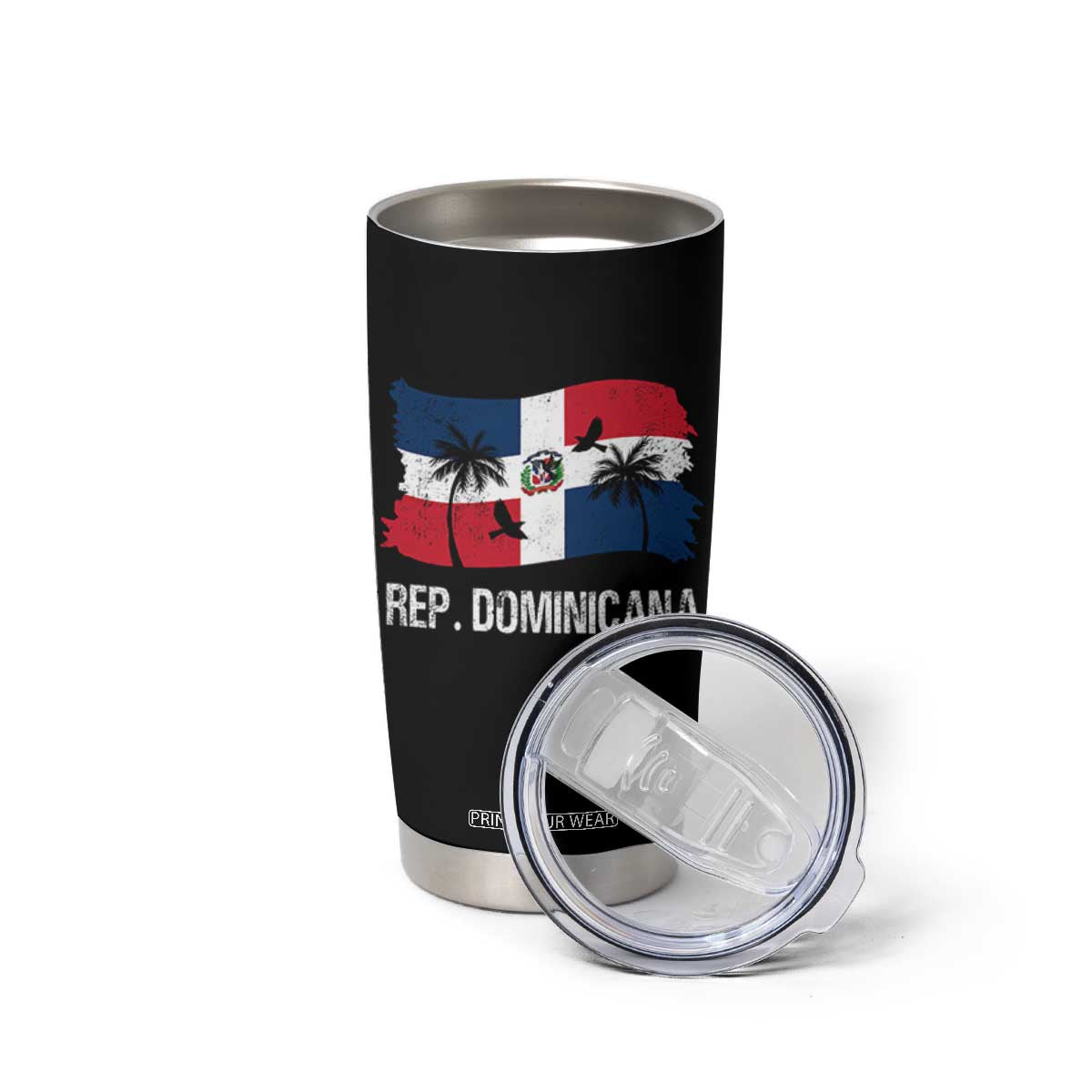 Dominican Republic Flag Tumbler Cup Island Pride Caribbean Heritage TS10 Print Your Wear