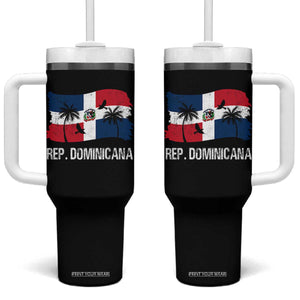 Dominican Republic Flag Tumbler With Handle Island Pride Caribbean Heritage TS10 One Size: 40 oz Black Print Your Wear