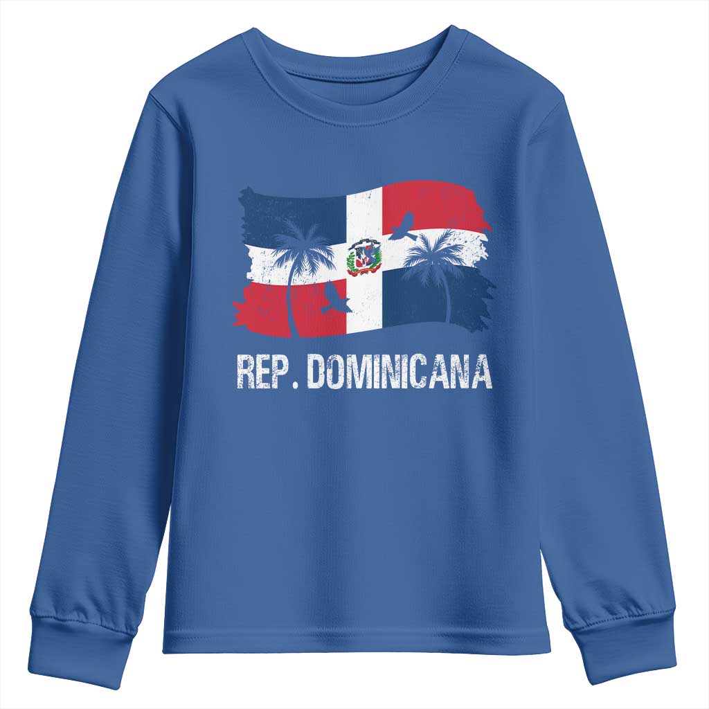 Dominican Republic Flag Youth Sweatshirt Island Pride Caribbean Heritage TS10 Royal Blue Print Your Wear