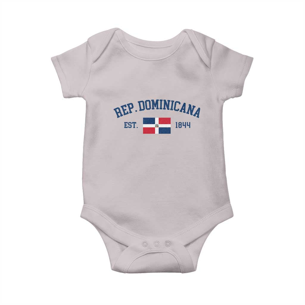 Dominican Republic Baby Onesie Vintage Distressed Varsity Rep Dominicana Flag TS10 Ice Gray Print Your Wear