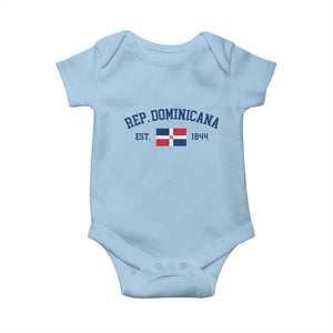 Dominican Republic Baby Onesie Vintage Distressed Varsity Rep Dominicana Flag TS10 Light Blue Print Your Wear