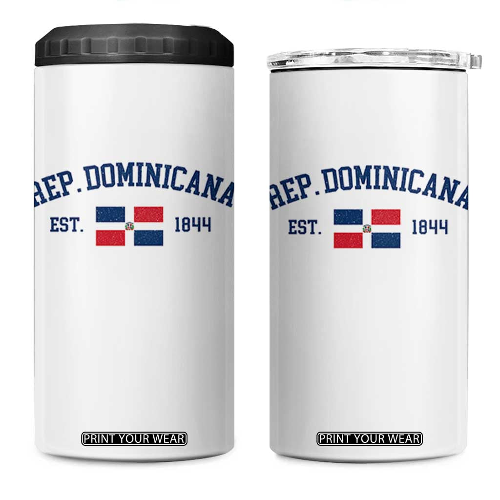 Dominican Republic 4 in 1 Can Cooler Tumbler Vintage Distressed Varsity Rep Dominicana Flag TS10 One Size: 16 oz White Print Your Wear