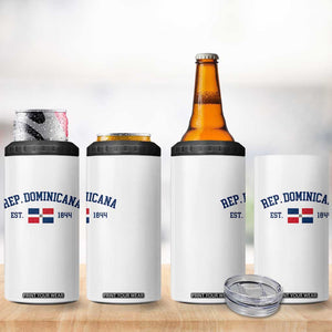 Dominican Republic 4 in 1 Can Cooler Tumbler Vintage Distressed Varsity Rep Dominicana Flag TS10 Print Your Wear