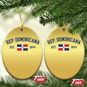 Dominican Republic Christmas Ornament Vintage Distressed Varsity Rep Dominicana Flag TS10 Oval Gold Print Your Wear