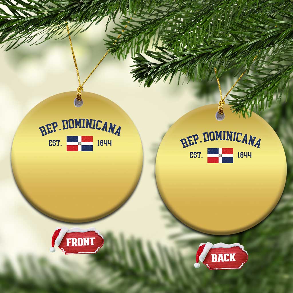 Dominican Republic Christmas Ornament Vintage Distressed Varsity Rep Dominicana Flag TS10 Circle Gold Print Your Wear