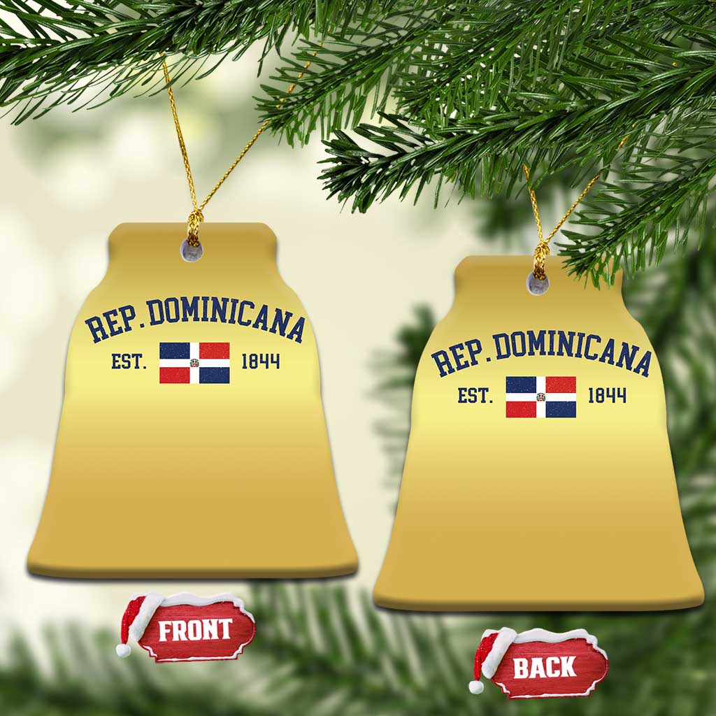 Dominican Republic Christmas Ornament Vintage Distressed Varsity Rep Dominicana Flag TS10 Bell Flake Gold Print Your Wear