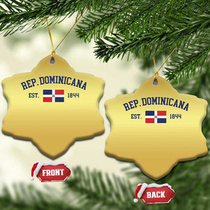 Dominican Republic Christmas Ornament Vintage Distressed Varsity Rep Dominicana Flag TS10 Snow Flake Gold Print Your Wear