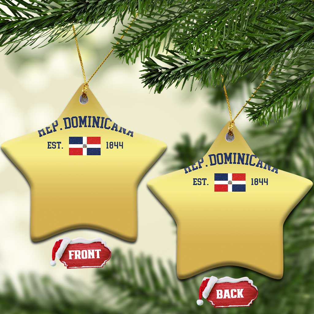 Dominican Republic Christmas Ornament Vintage Distressed Varsity Rep Dominicana Flag TS10 Star Gold Print Your Wear