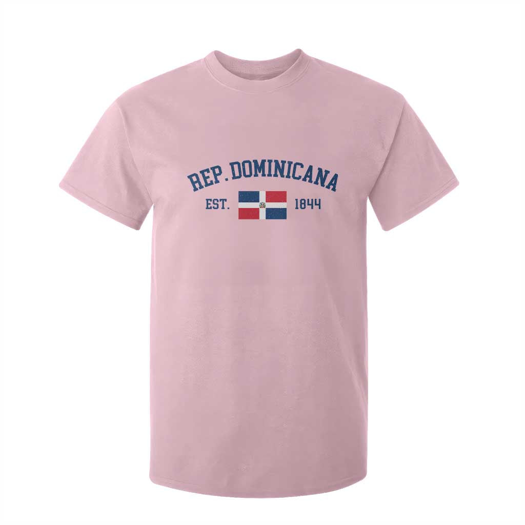 Dominican Republic T Shirt For Kid Vintage Distressed Varsity Rep Dominicana Flag TS10 Light Pink Print Your Wear