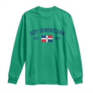 Dominican Republic Long Sleeve Shirt Vintage Distressed Varsity Rep Dominicana Flag TS10 Irish Green Print Your Wear