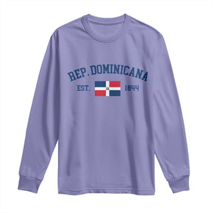 Dominican Republic Long Sleeve Shirt Vintage Distressed Varsity Rep Dominicana Flag TS10 Violet Print Your Wear