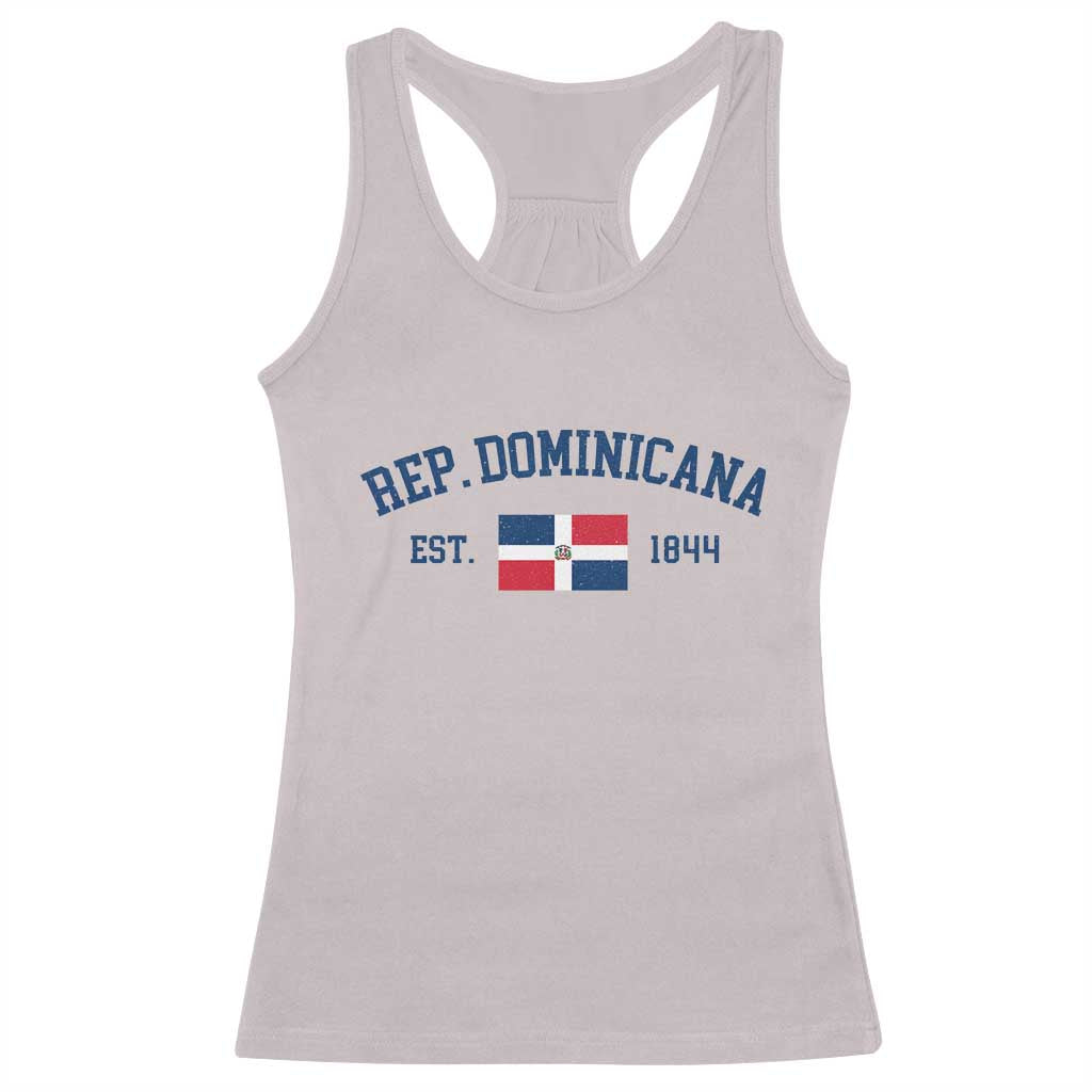 Dominican Republic Racerback Tank Top Vintage Distressed Varsity Rep Dominicana Flag TS10 Ice Gray Print Your Wear