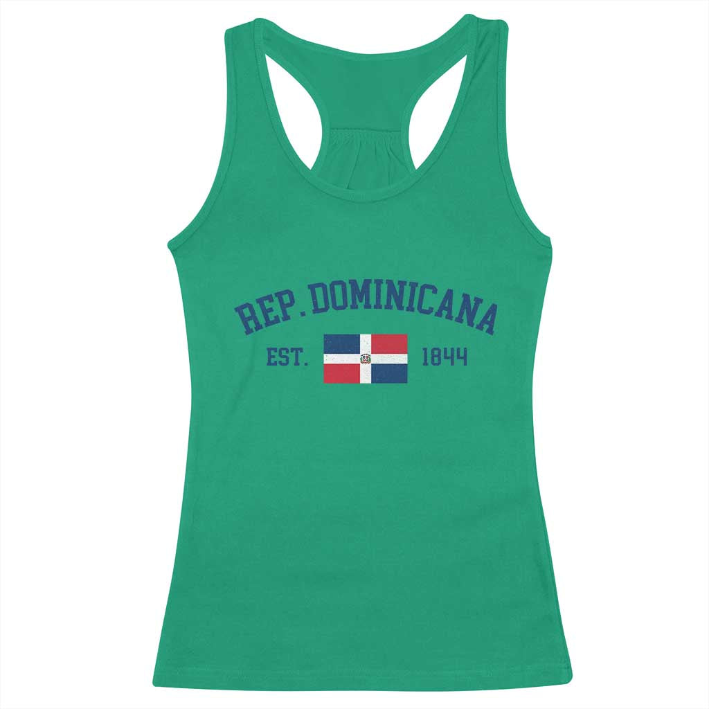 Dominican Republic Racerback Tank Top Vintage Distressed Varsity Rep Dominicana Flag TS10 Irish Green Print Your Wear