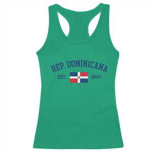 Dominican Republic Racerback Tank Top Vintage Distressed Varsity Rep Dominicana Flag TS10 Irish Green Print Your Wear