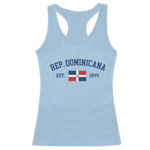 Dominican Republic Racerback Tank Top Vintage Distressed Varsity Rep Dominicana Flag TS10 Light Blue Print Your Wear