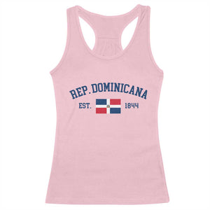 Dominican Republic Racerback Tank Top Vintage Distressed Varsity Rep Dominicana Flag TS10 Light Pink Print Your Wear