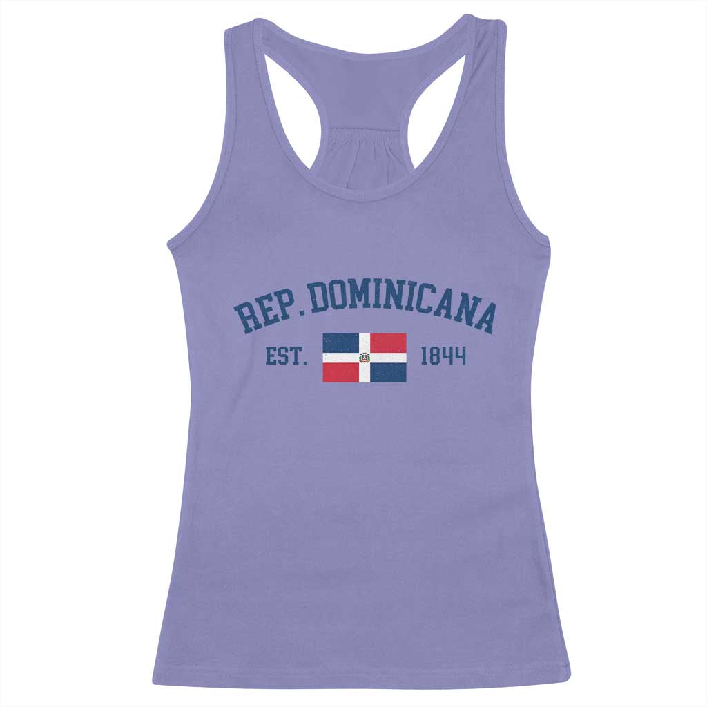 Dominican Republic Racerback Tank Top Vintage Distressed Varsity Rep Dominicana Flag TS10 Violet Print Your Wear