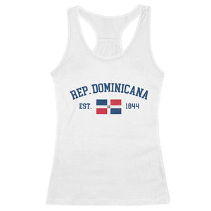 Dominican Republic Racerback Tank Top Vintage Distressed Varsity Rep Dominicana Flag TS10 White Print Your Wear