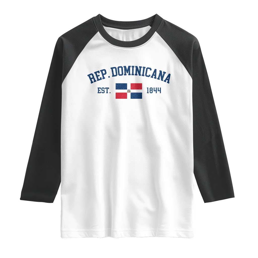 Dominican Republic Raglan Shirt Vintage Distressed Varsity Rep Dominicana Flag TS10 White Black Print Your Wear