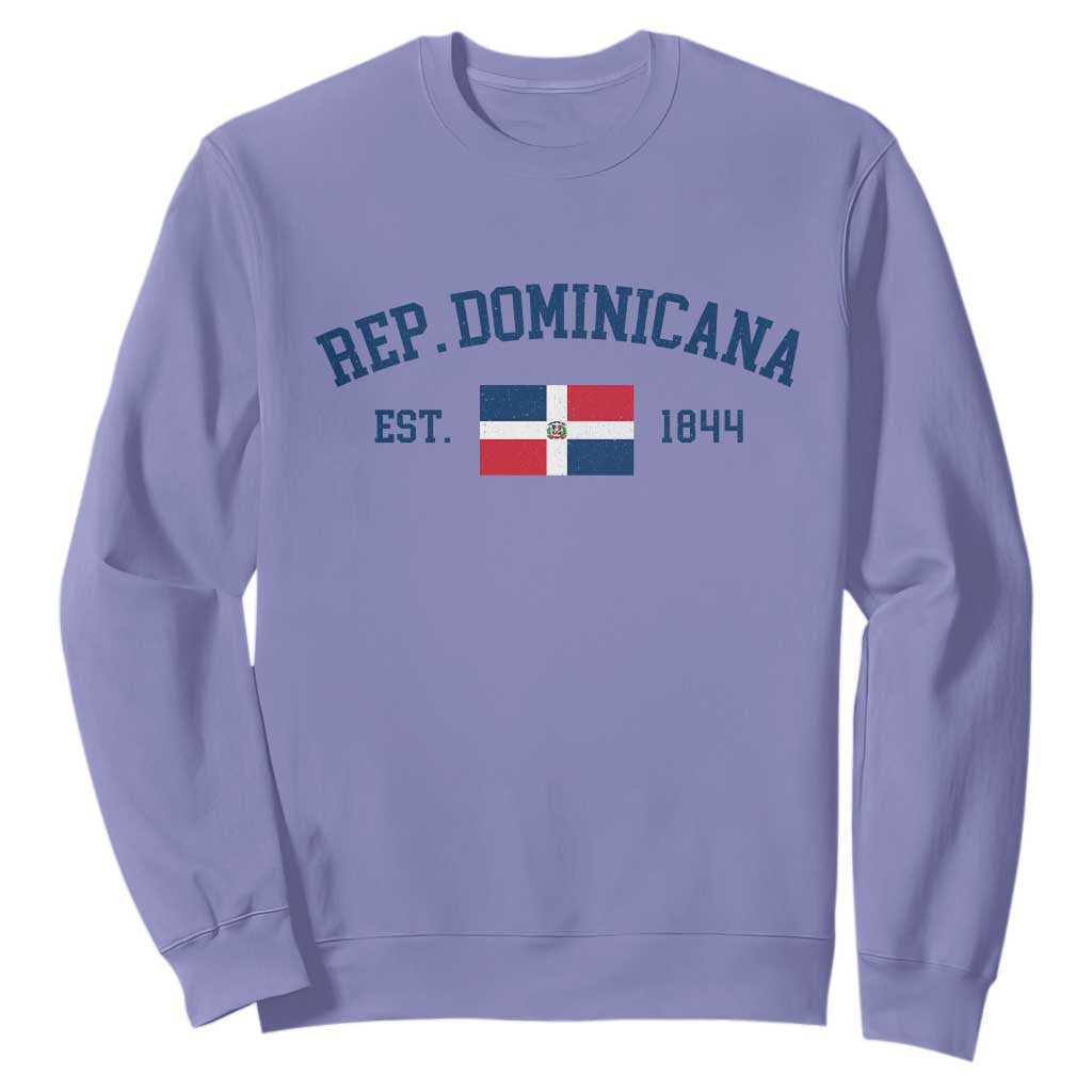Dominican Republic Sweatshirt Vintage Distressed Varsity Rep Dominicana Flag TS10 Violet Print Your Wear