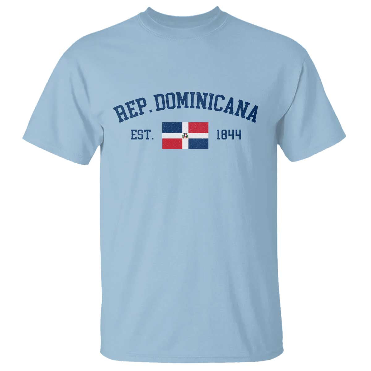 Dominican Republic T Shirt Vintage Distressed Varsity Rep Dominicana Flag TS10 Light Blue Print Your Wear