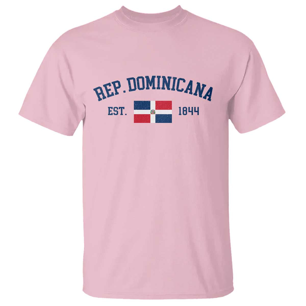 Dominican Republic T Shirt Vintage Distressed Varsity Rep Dominicana Flag TS10 Light Pink Print Your Wear