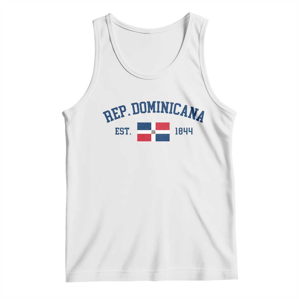 Dominican Republic Tank Top Vintage Distressed Varsity Rep Dominicana Flag TS10 White Print Your Wear