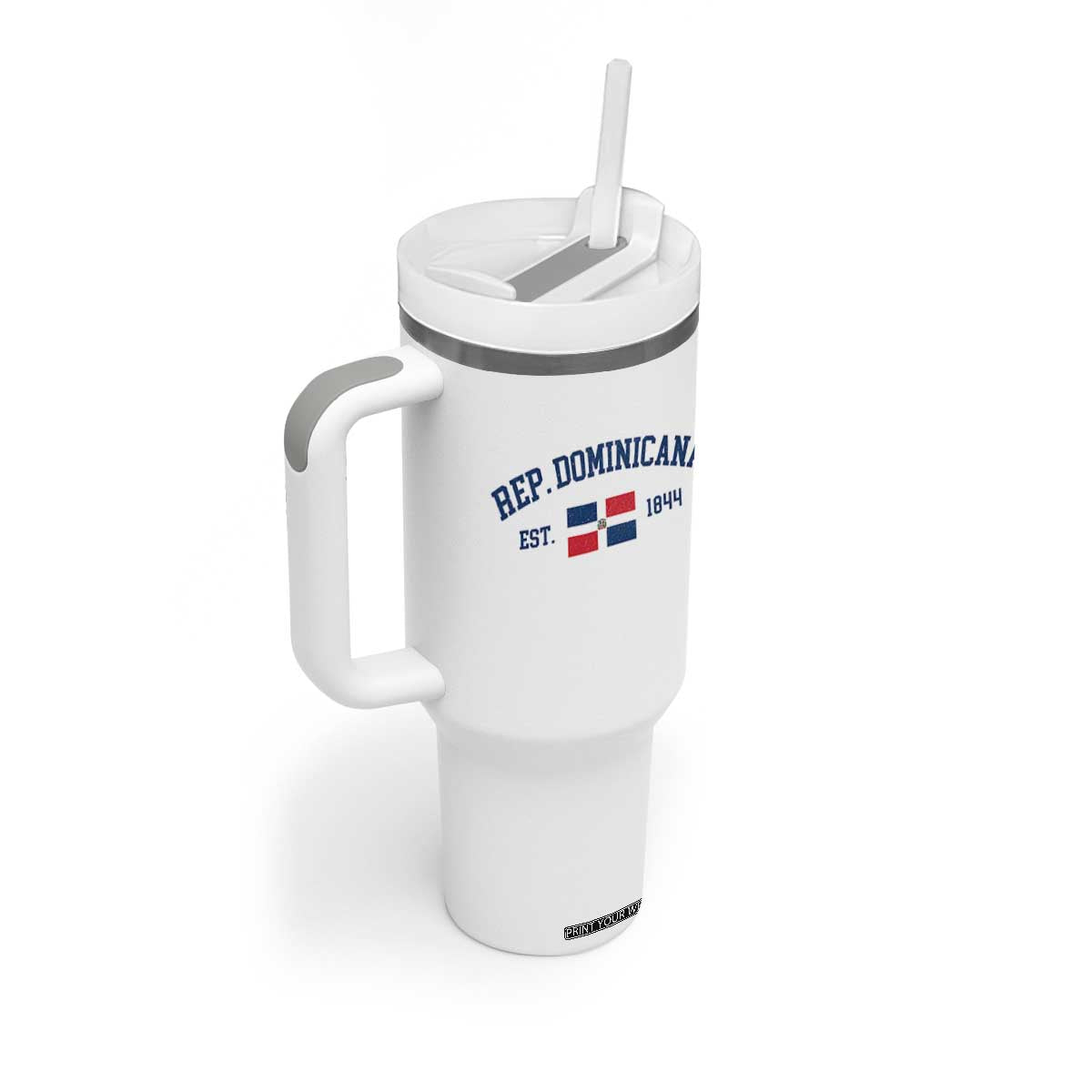 Dominican Republic Tumbler With Handle Vintage Distressed Varsity Rep Dominicana Flag TS10 Print Your Wear