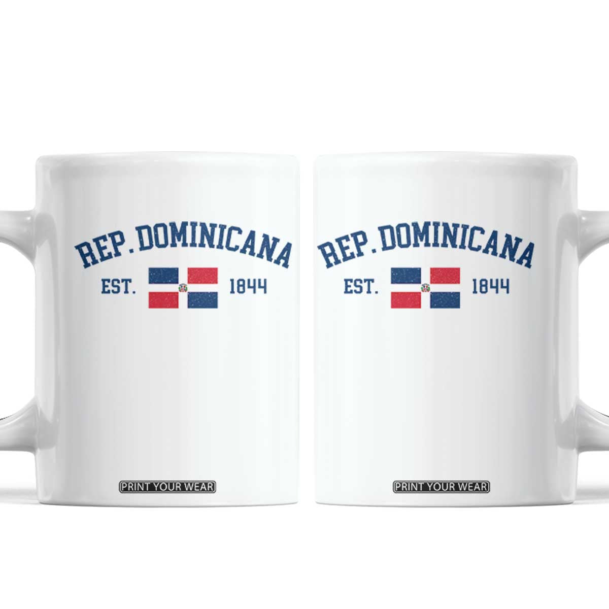 Dominican Republic Coffee Mug Vintage Distressed Varsity Rep Dominicana Flag TS10 White Print Your Wear