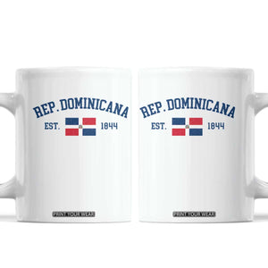 Dominican Republic Coffee Mug Vintage Distressed Varsity Rep Dominicana Flag TS10 White Print Your Wear