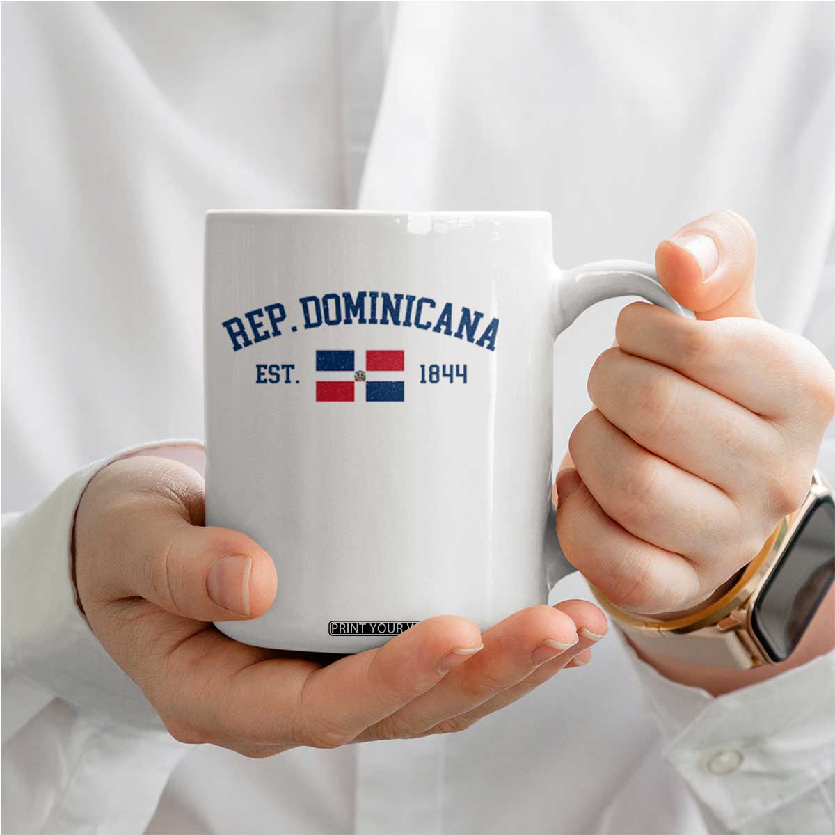 Dominican Republic Coffee Mug Vintage Distressed Varsity Rep Dominicana Flag TS10 Print Your Wear