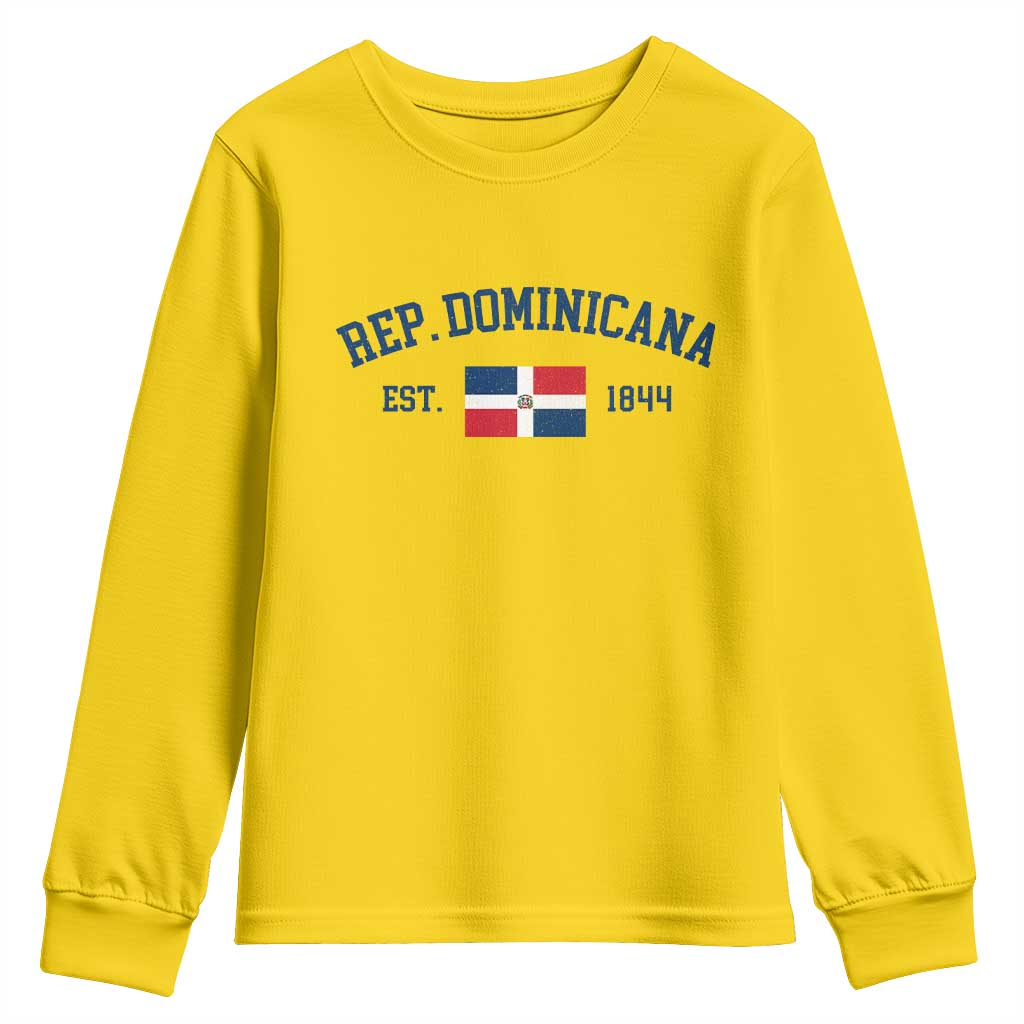 Dominican Republic Youth Sweatshirt Vintage Distressed Varsity Rep Dominicana Flag TS10 Daisy Print Your Wear