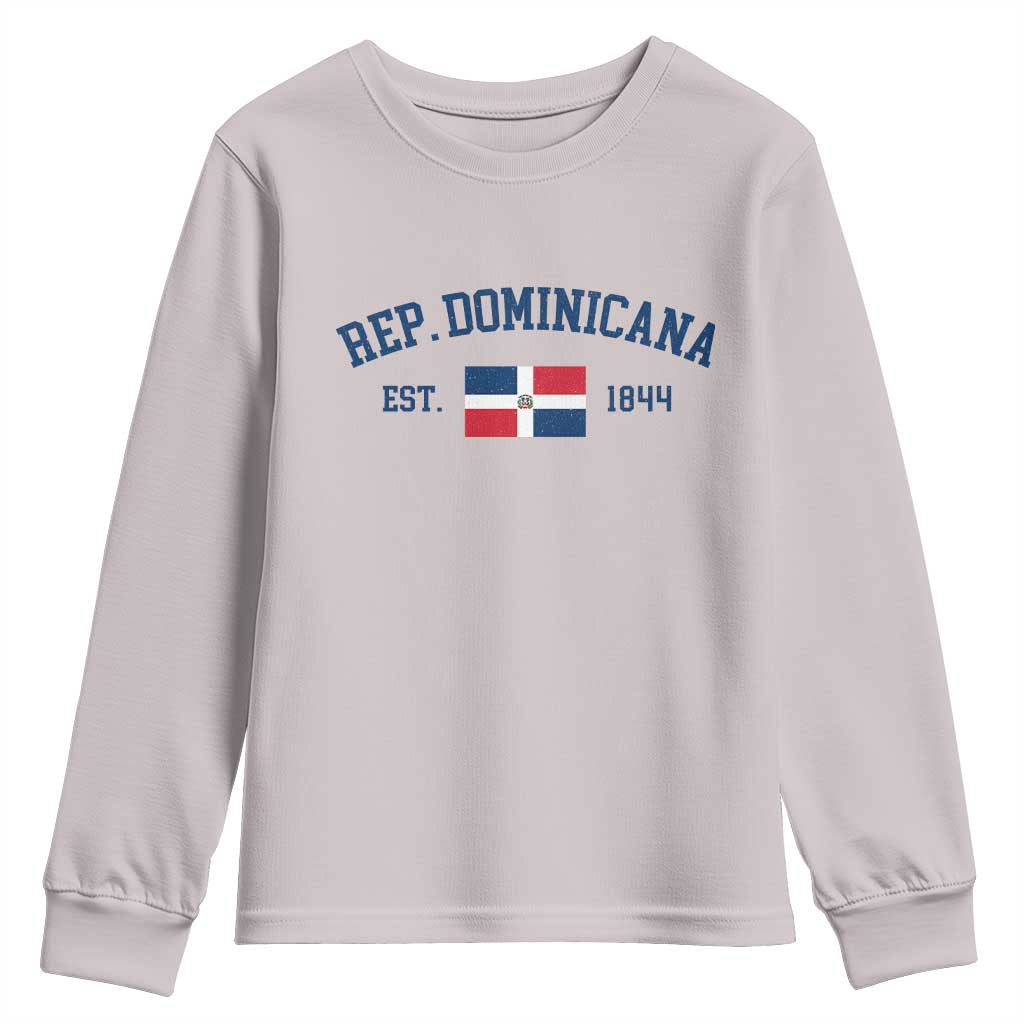 Dominican Republic Youth Sweatshirt Vintage Distressed Varsity Rep Dominicana Flag TS10 Ice Gray Print Your Wear